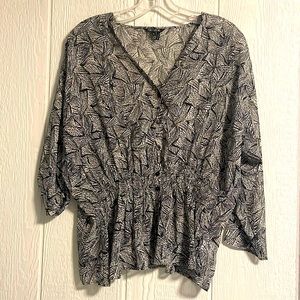 Blouse V-neck long sleeve